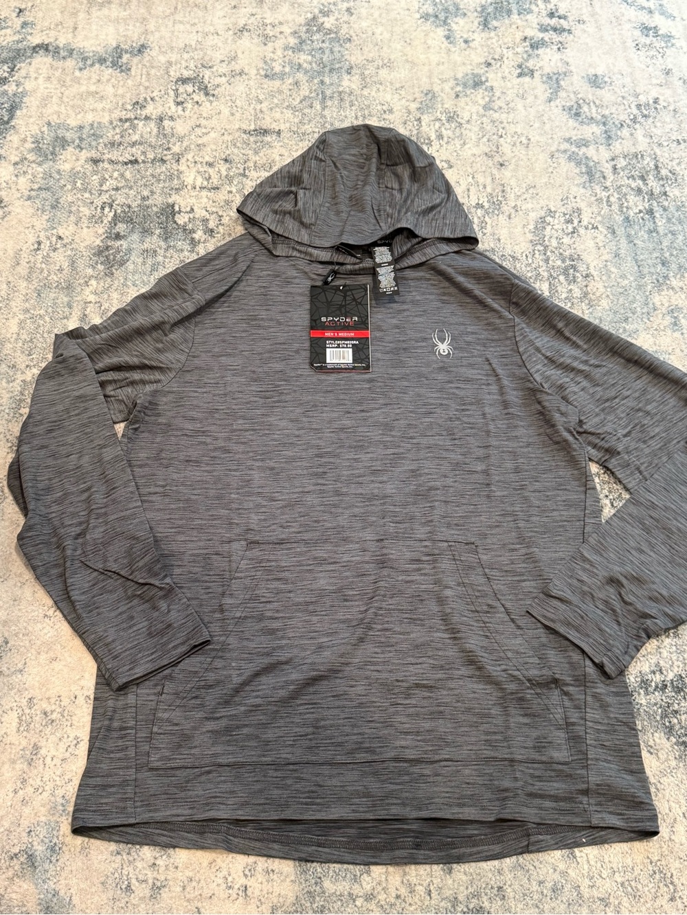 Spyder Men’s Heather Gray Hooded Performance Pullover